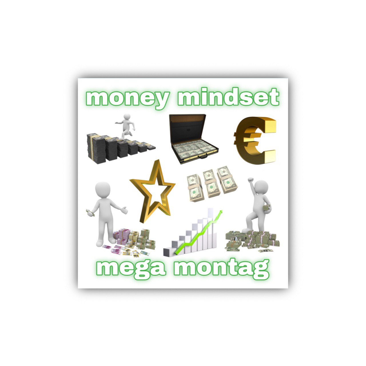 1 Sticker von jeder Affirmation (45 Sticker)