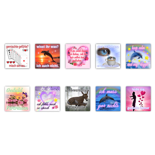 Nur der neueste Drop (2 Sticker von jeder Affirmation, 20 Stück)
